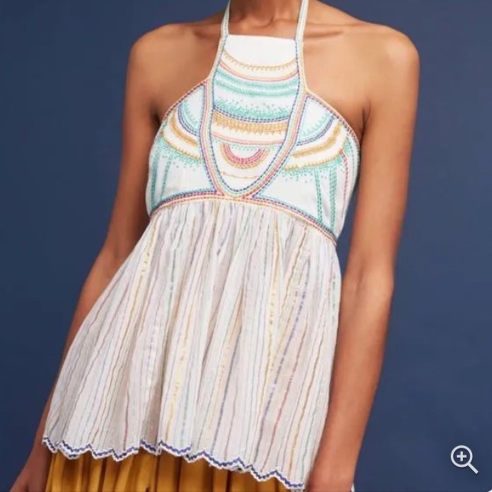 Anthropologie Floreat Itzel Rainbow Halter Top